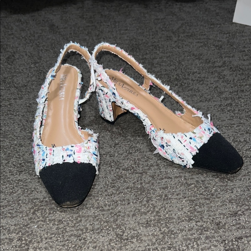 Chic Black/ White / Multi colored Slingback Heels